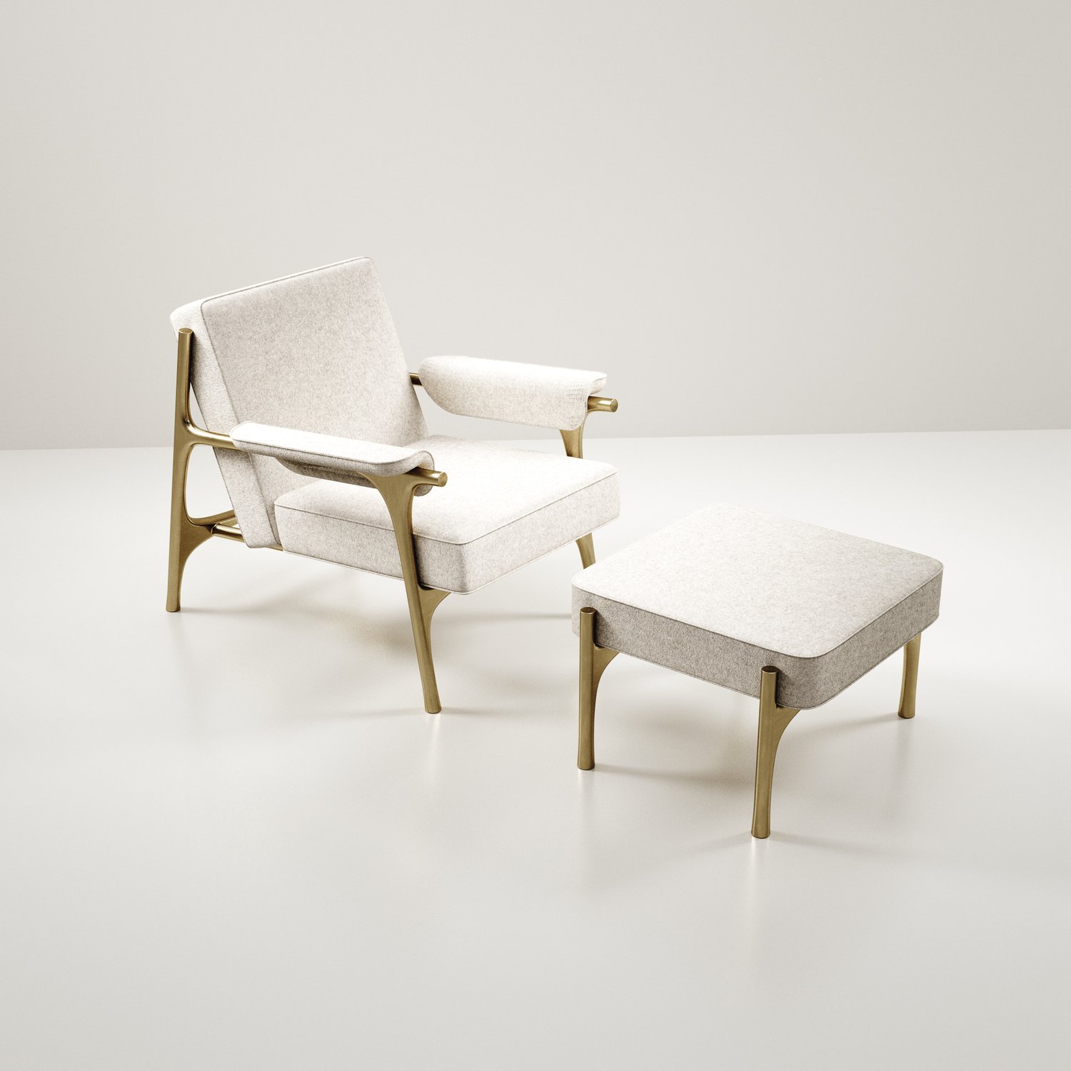 R&Y AugoustiRamo Armchair & Footstool扶手椅和脚凳